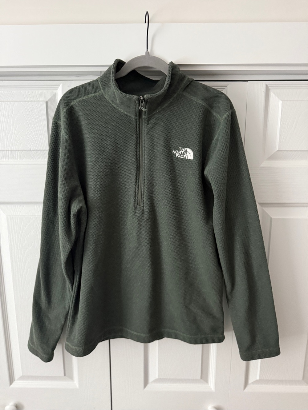The North Face Dark Olive Green Quarter-Zip Fleece Pullover